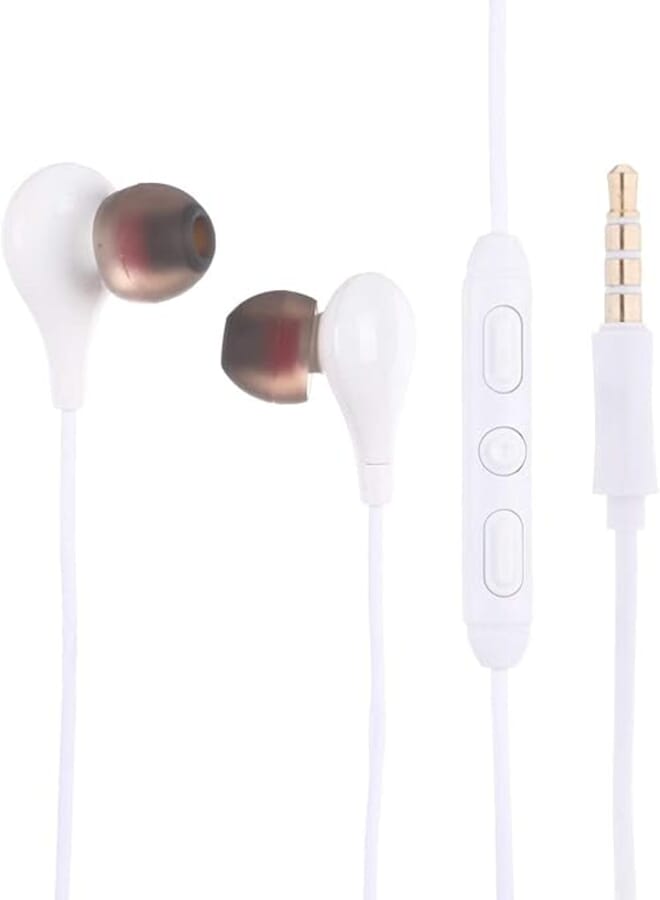 Tingwode D505 Metal HD Stereo Sound Earphone With Microphone And Comfortable Wearing Design Practical For Mobile Phones 1.2 Meter - White Headphones Headset